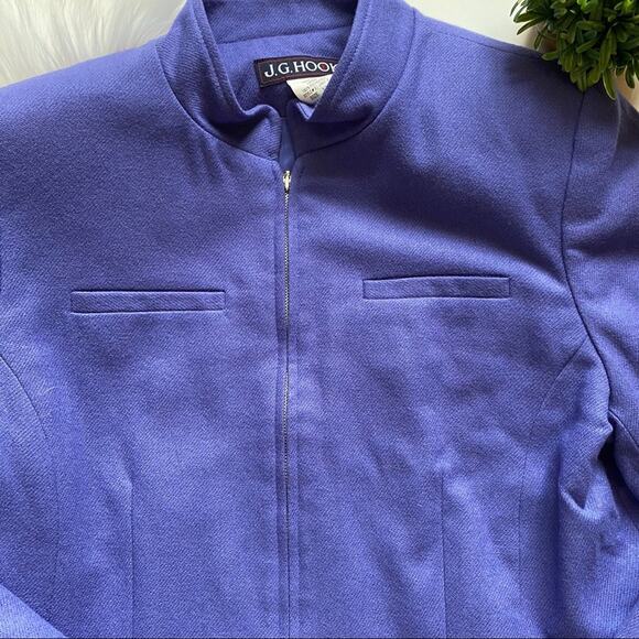 J.G. Hook Collarless Purple Wool Jacket - Picture 7 of 16
